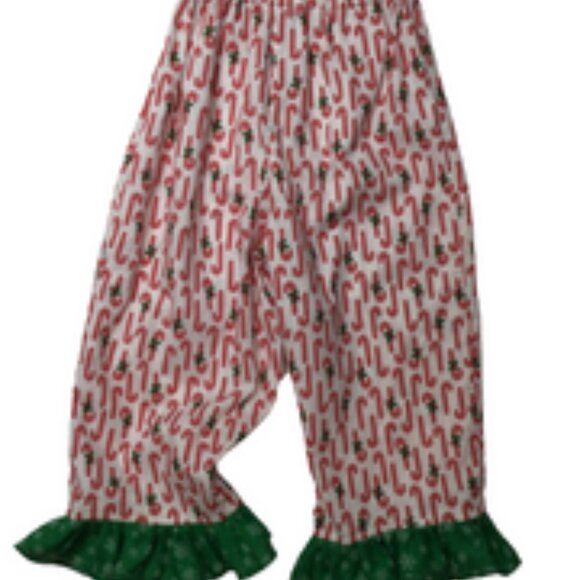 Christmas Outfit Toddler 3T, Pillowcase Top & Candy Cane Pants, Holiday Pant Set - Picture 6 of 6